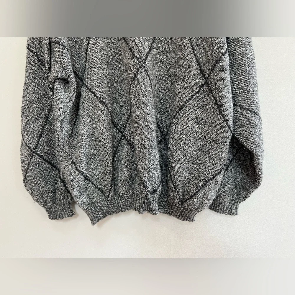 Britches of Georgetowne 100% Alpaca Wool Crewneck Sweater, Gray, XL